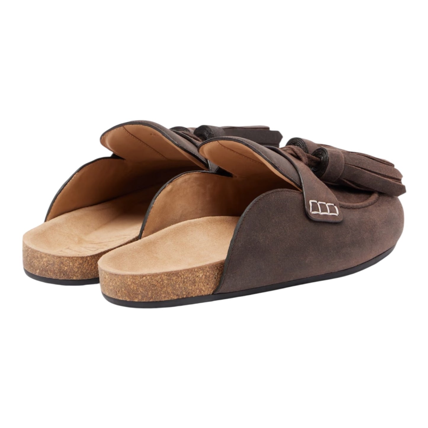 JW Anderson Brown Tassel Suede Mules - Fit UK 4