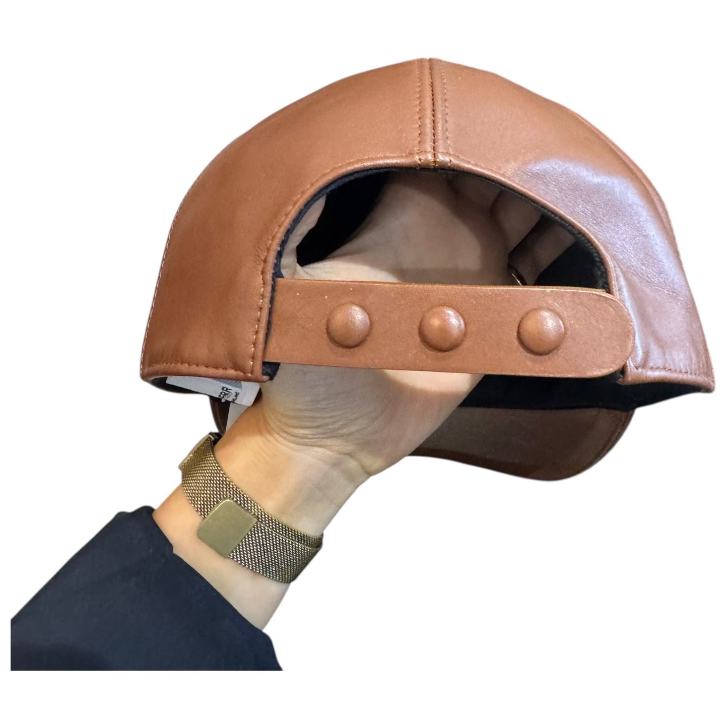 Burberry Brown Leather Logo Cap - M