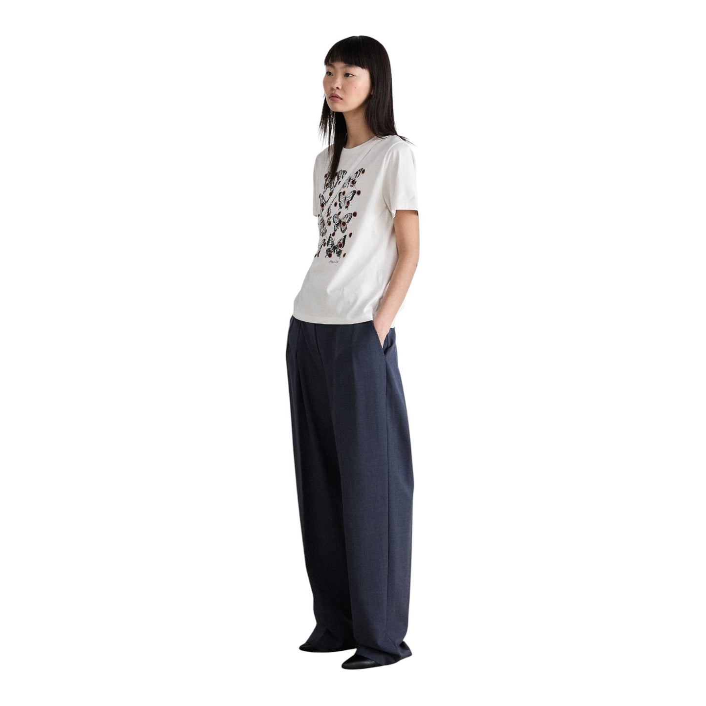Marc Cain White Butterfly Print T Shirt - 12