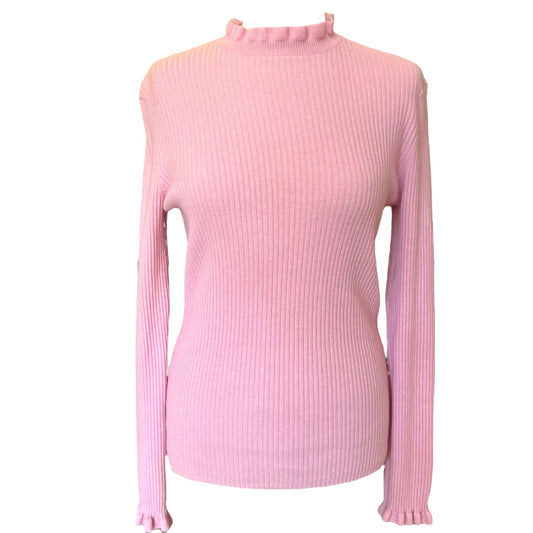 Maje Pale Pink Frill Jumper - 12