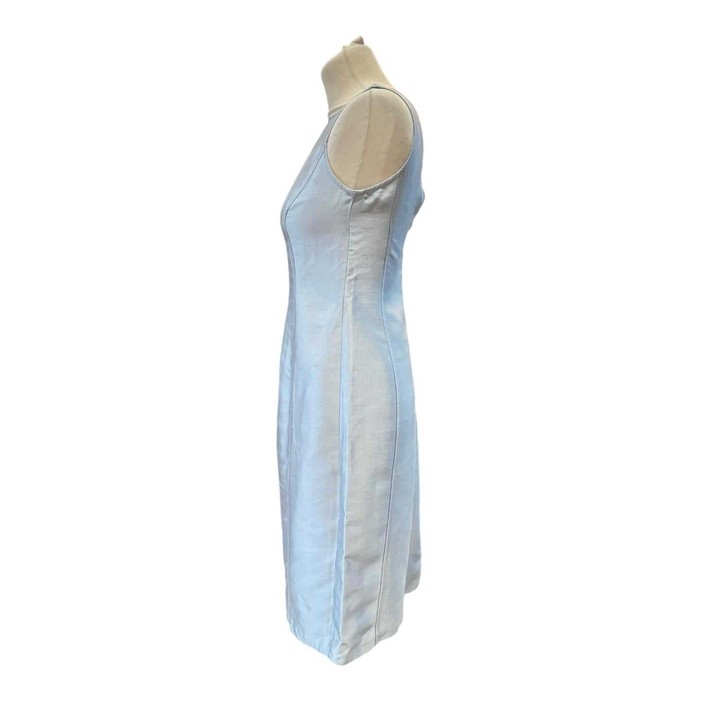 Armani Silver Silk and Wool Shift Dress - 6/8