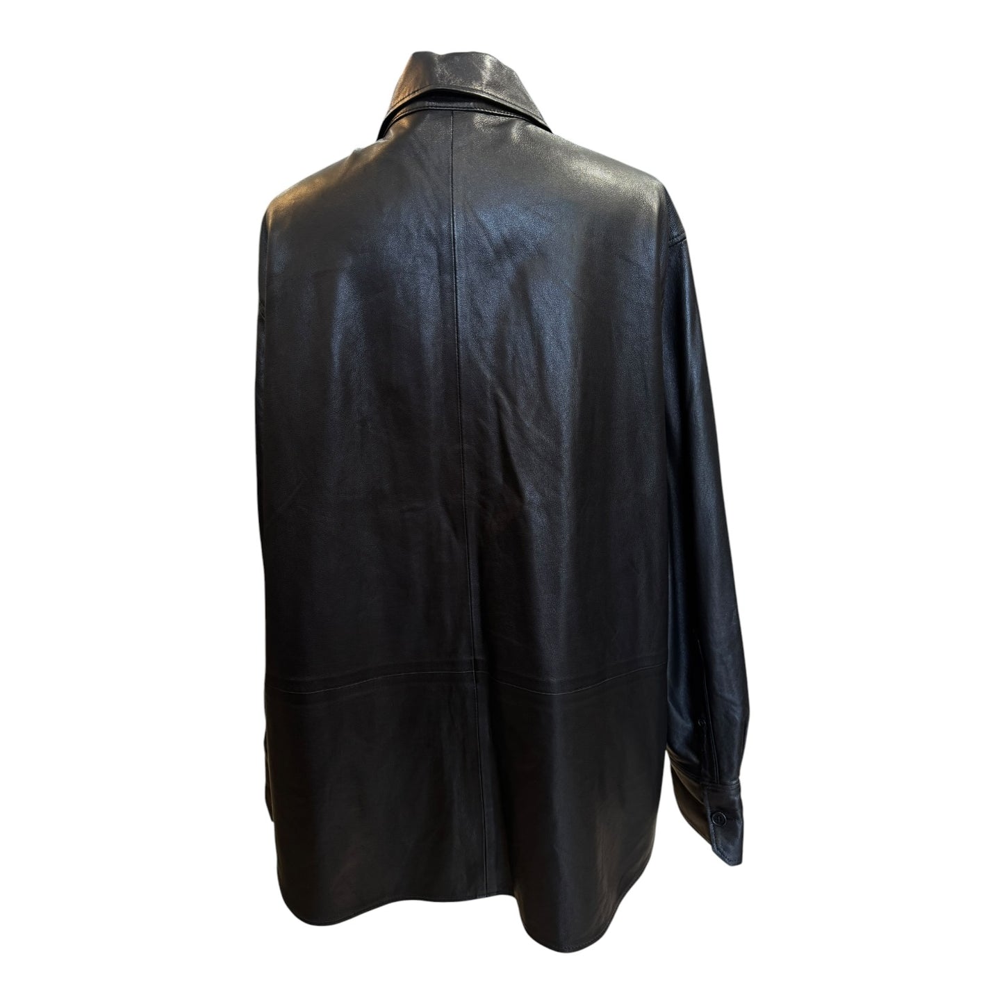 Arket Black Leather Shirt - 14/16