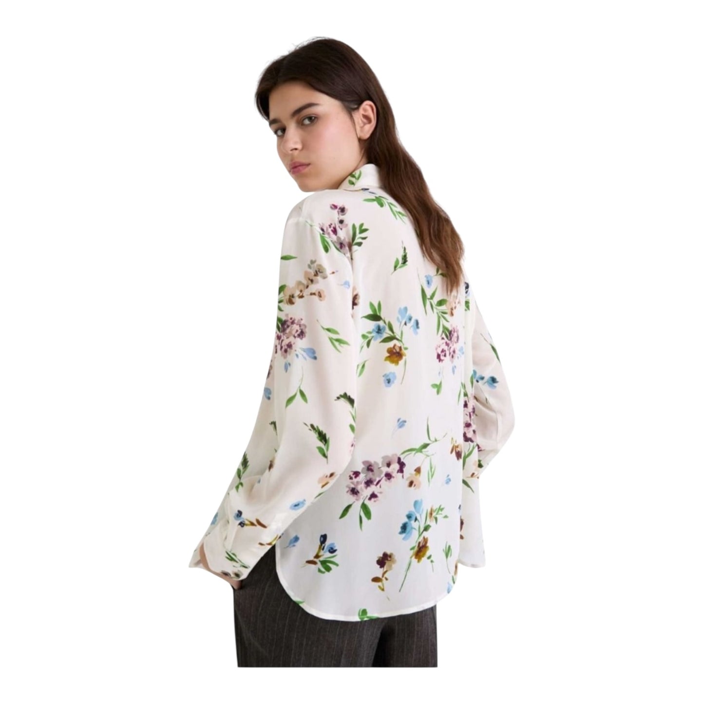 Marella Faretra Cream Floral Silk Blouse - 16