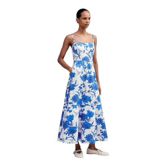 Me + Em Scribbled Flower Print Cotton Dress - 12 - NEW