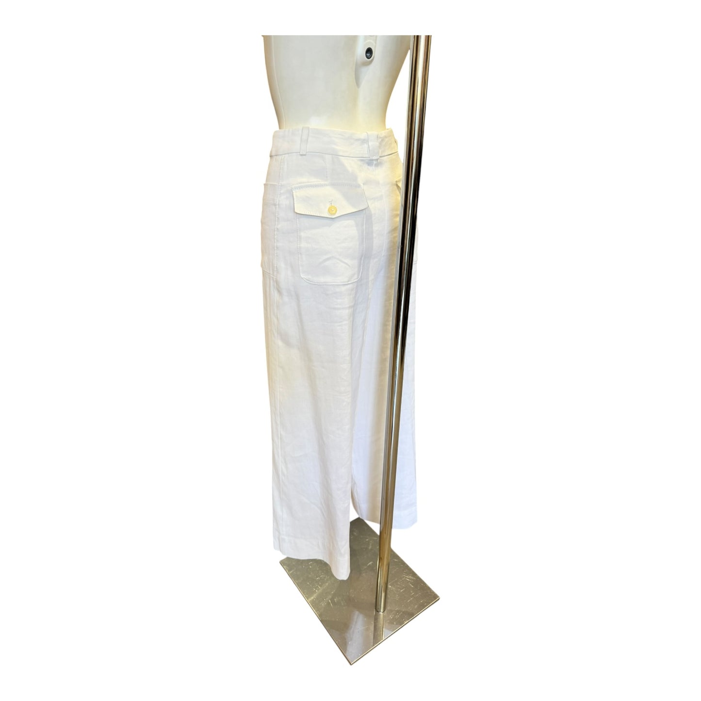 Massimo Dutti White Wide Leg Trousers - 8