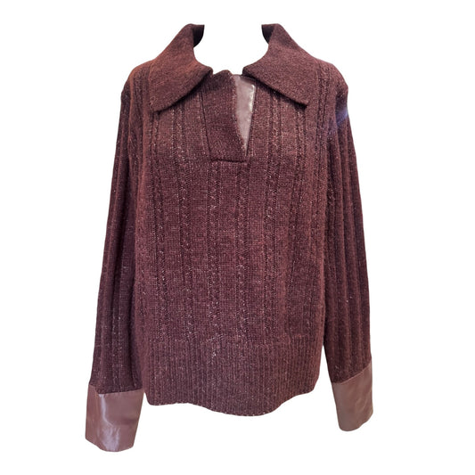 Nu Denmark Burgundy V Neck Sweater - 14/16