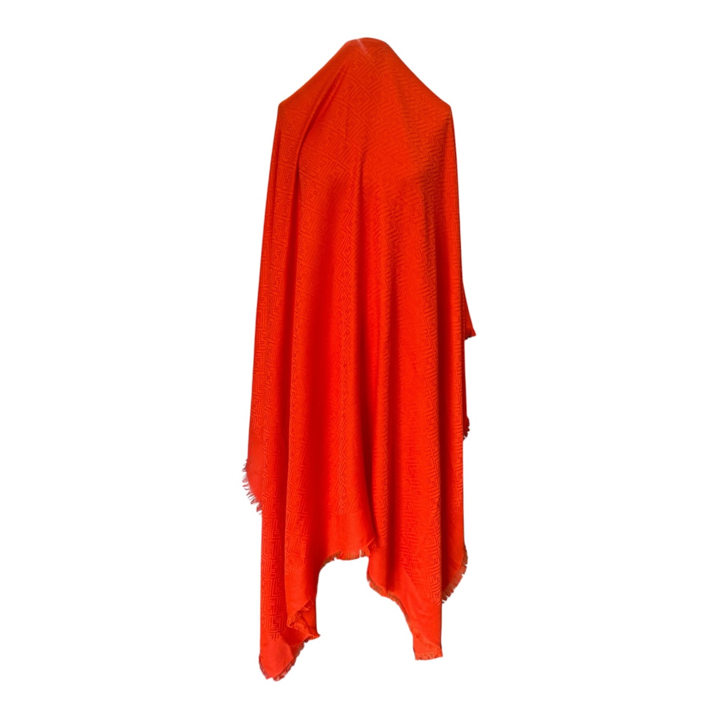 Fendi Monogram Zucca Orange Wool and Silk Scarf
