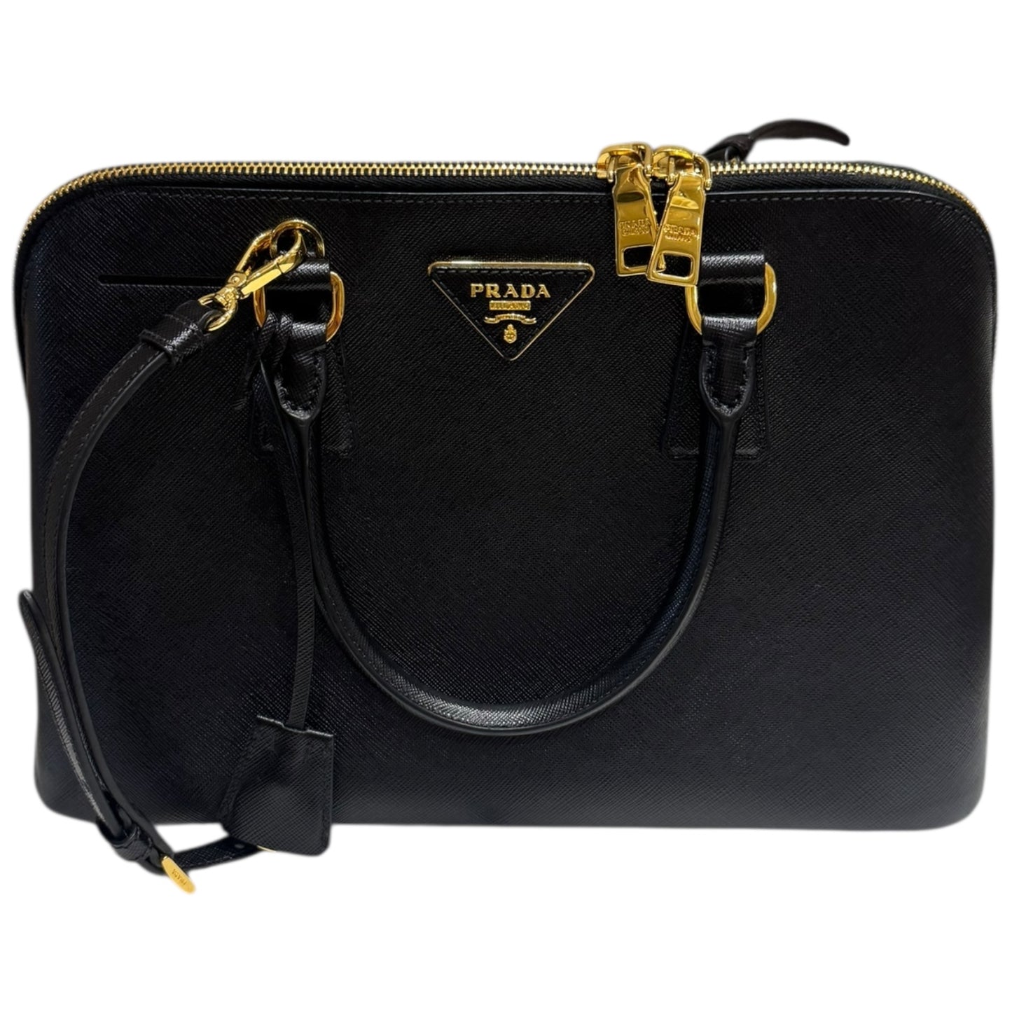 Prada Black Promenade Saffiano Lux Bag