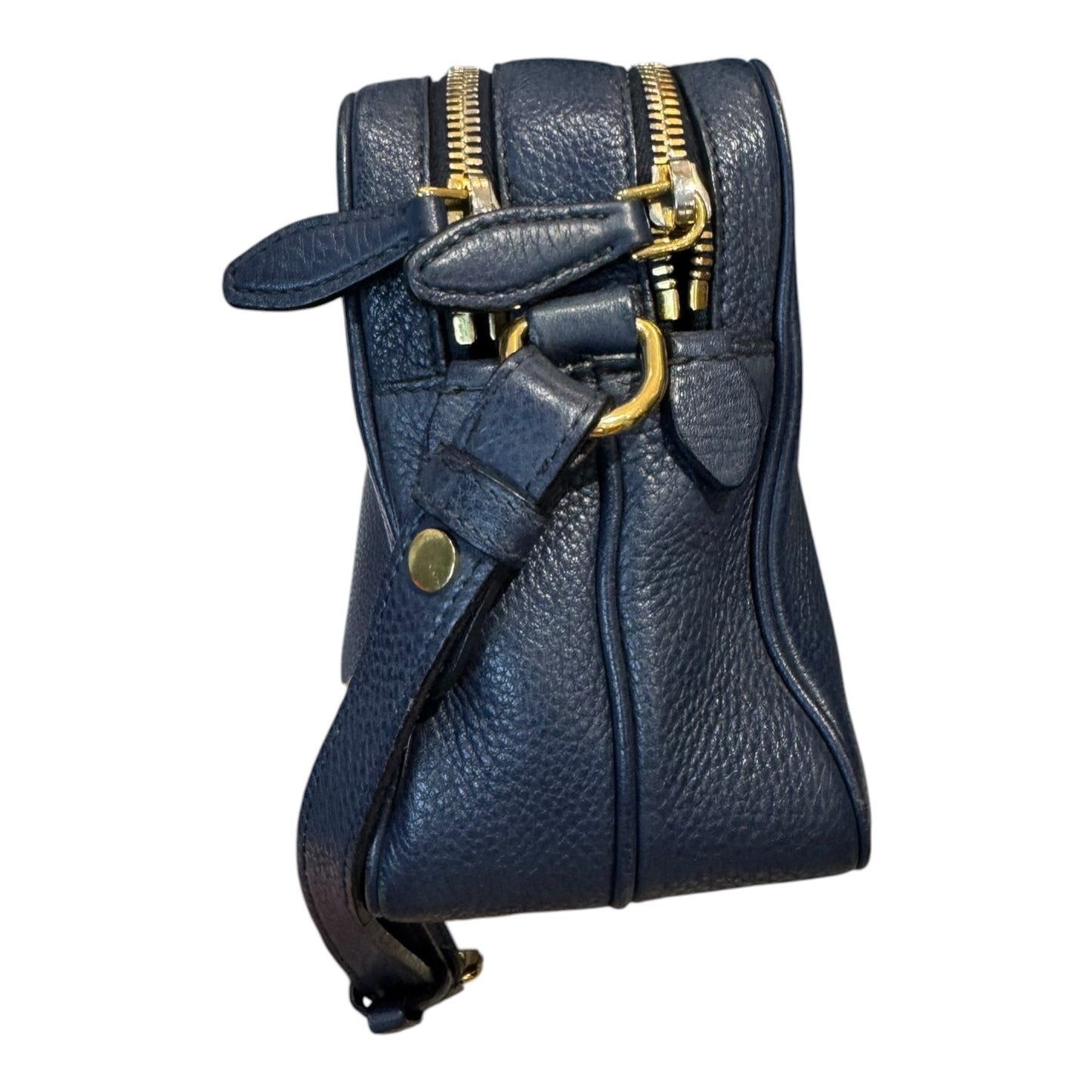 Prada Navy Blue Vitello Phenix Leather Cross Body Bag