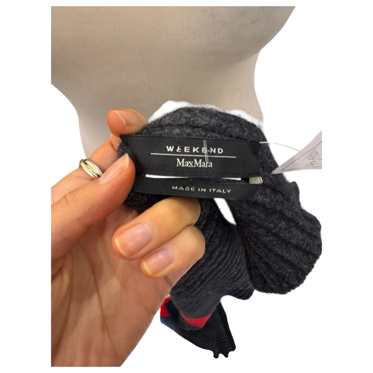 Weekend Max Mara Black Grey and Red Scarf