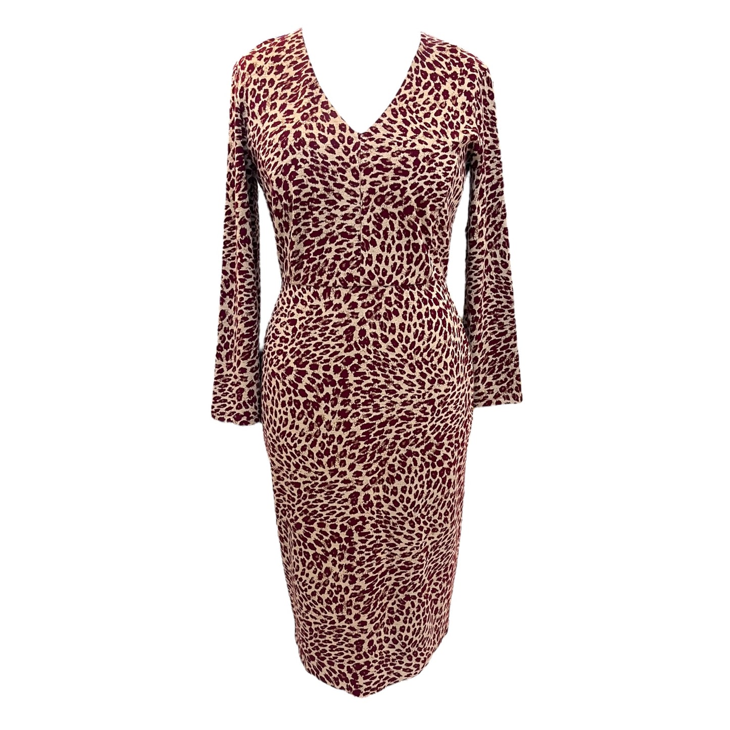 Max Mara Camel and Maroon Animal Print Dress