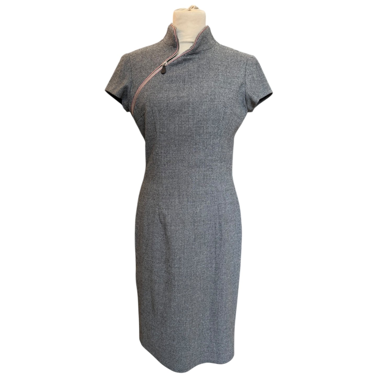 Alexander McQueen Grey Zip Detail Dress - 12