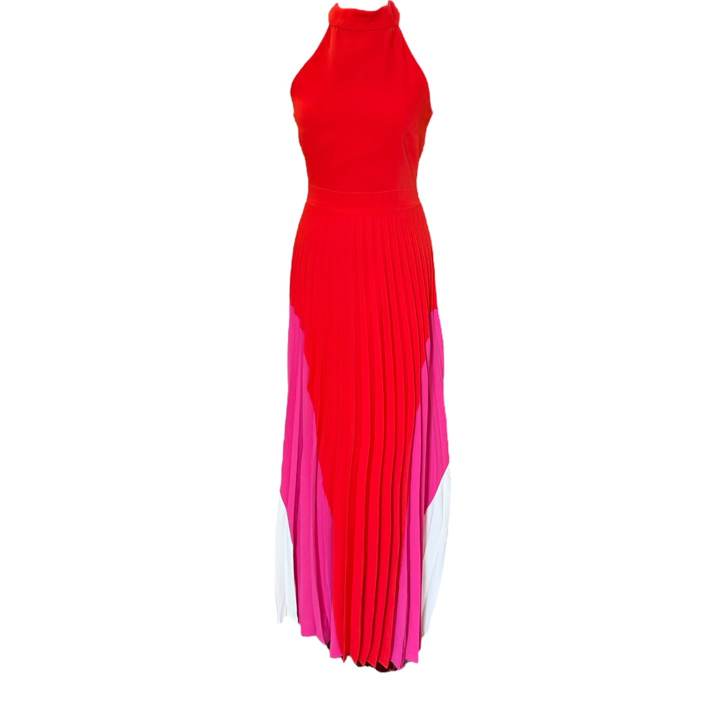 Karen Millen Red Pink and White Evening Dress - 6