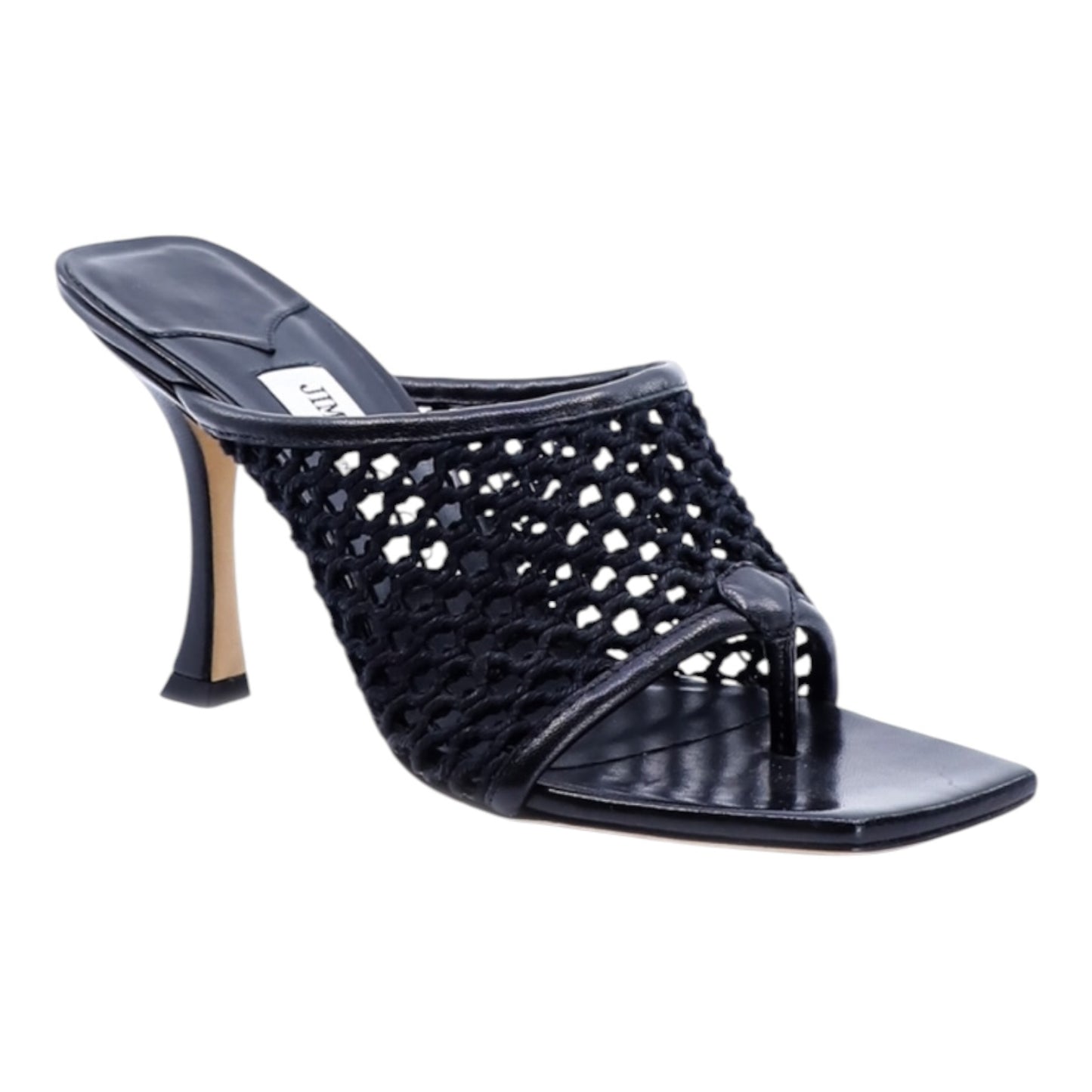 Jimmy Choo Black Seher 90 Woven Mules - 40.5 / 7.5
