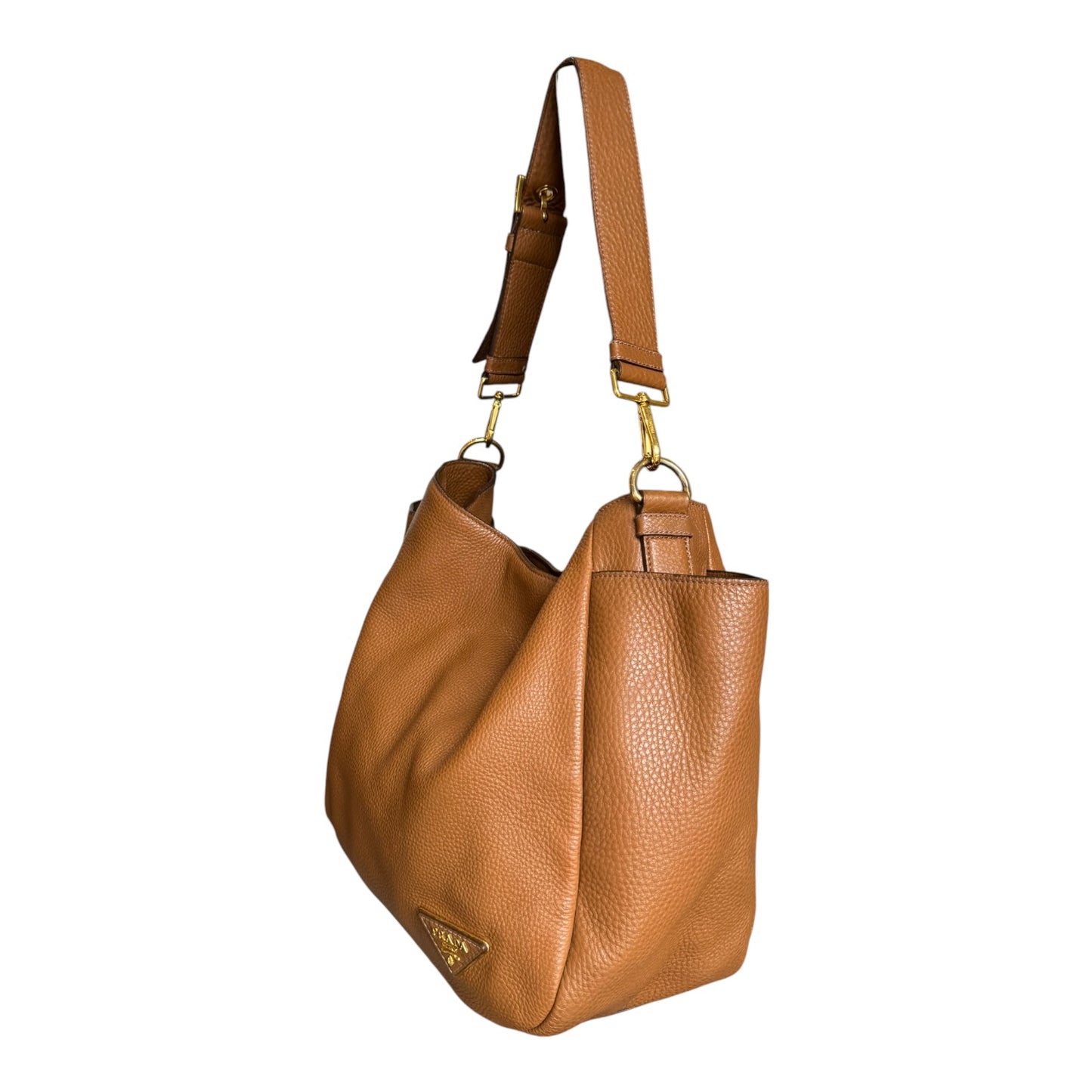 Prada Tan Vitello Daino Hobo Bag