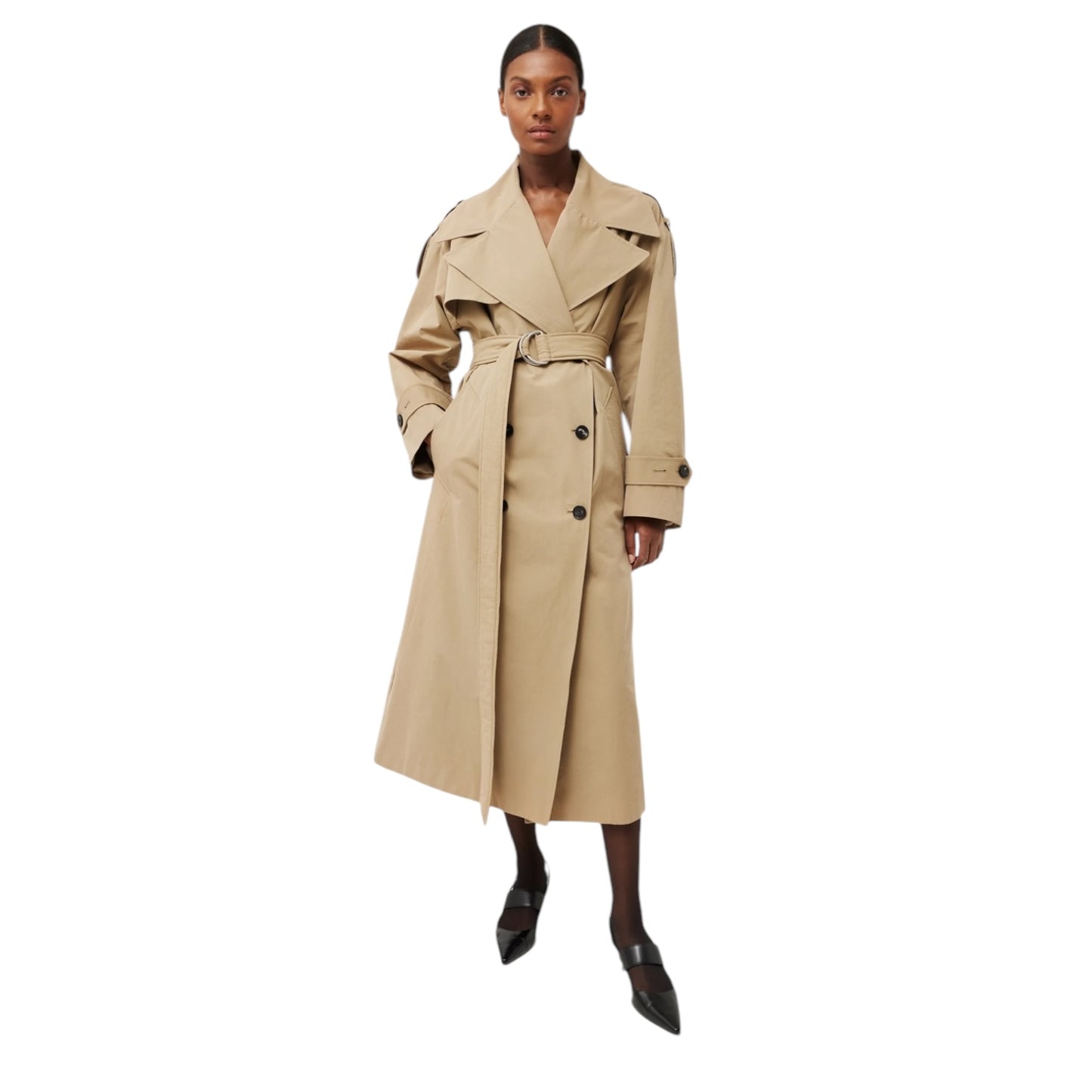 Jigsaw Camel Cotton Trench Coat - 10 - NEW