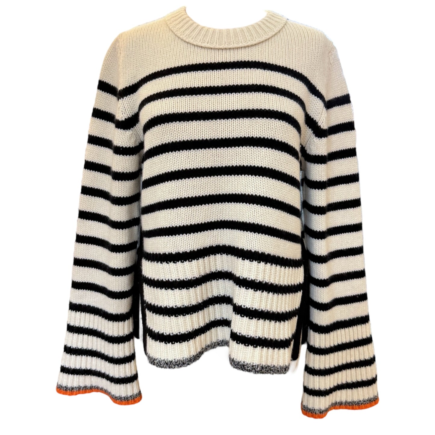 Me + Em Merino Wool and Cashmere Stripe Jumper - 10