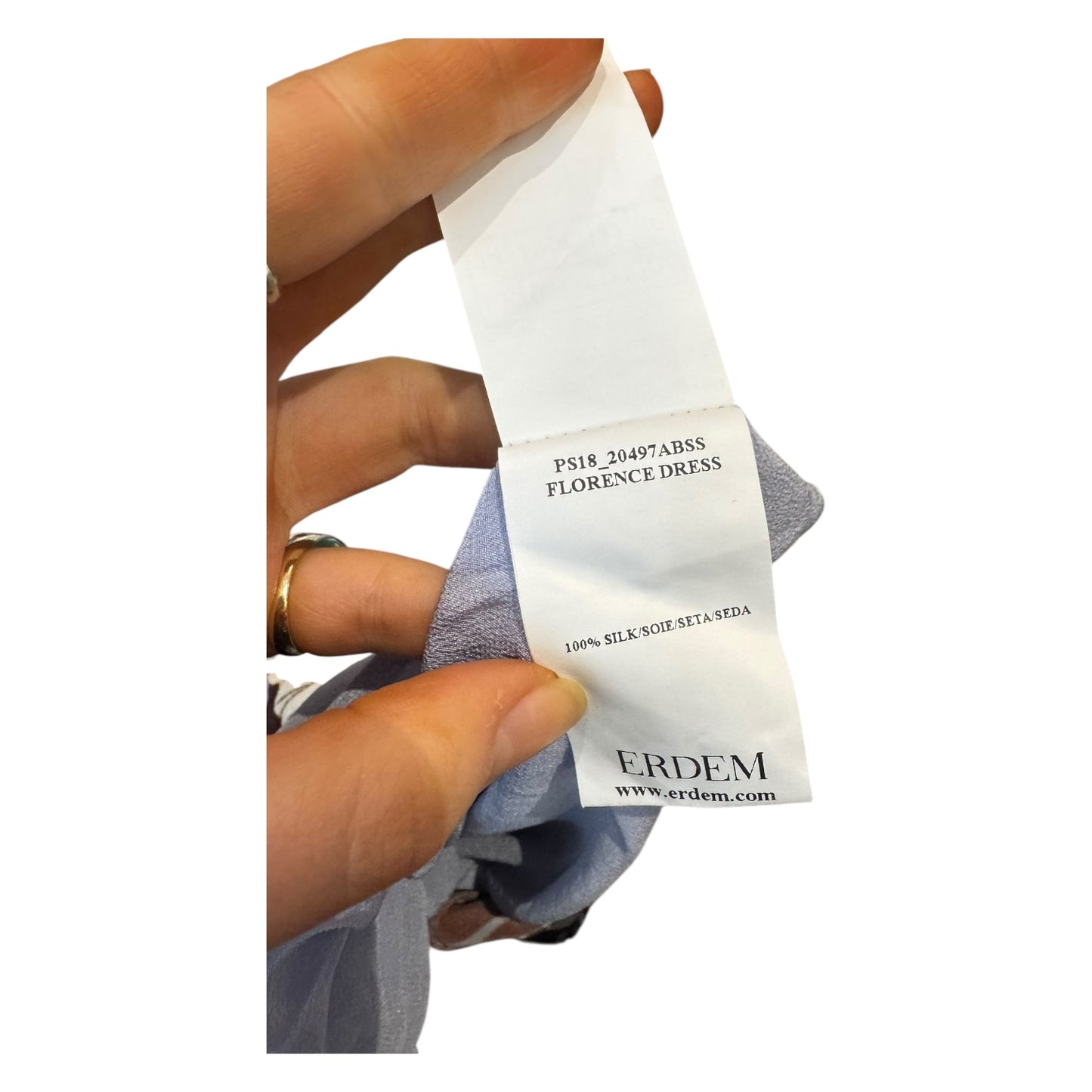 Erdem Blue and Burgundy Florence Silk Dress - 12