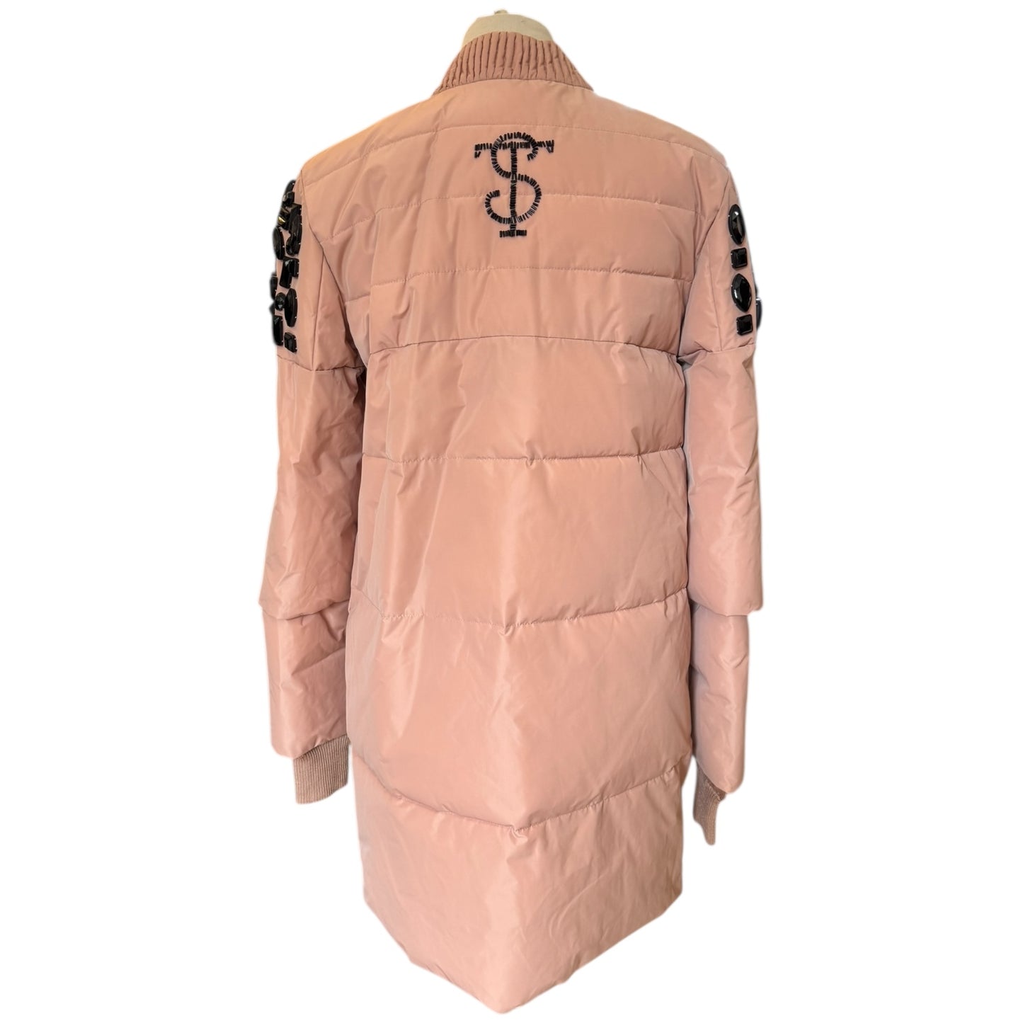 Twin Set Pink Embroidered Quilted Coat - 12