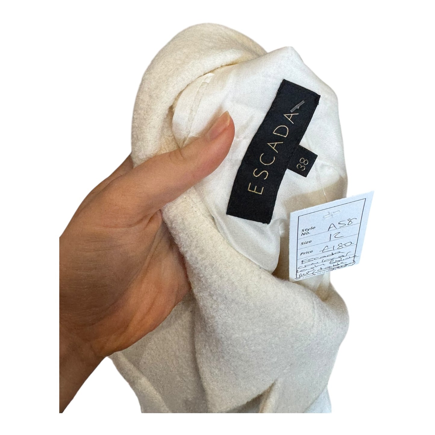 Escada Cream Virgin Wool Blend Blazer - 12
