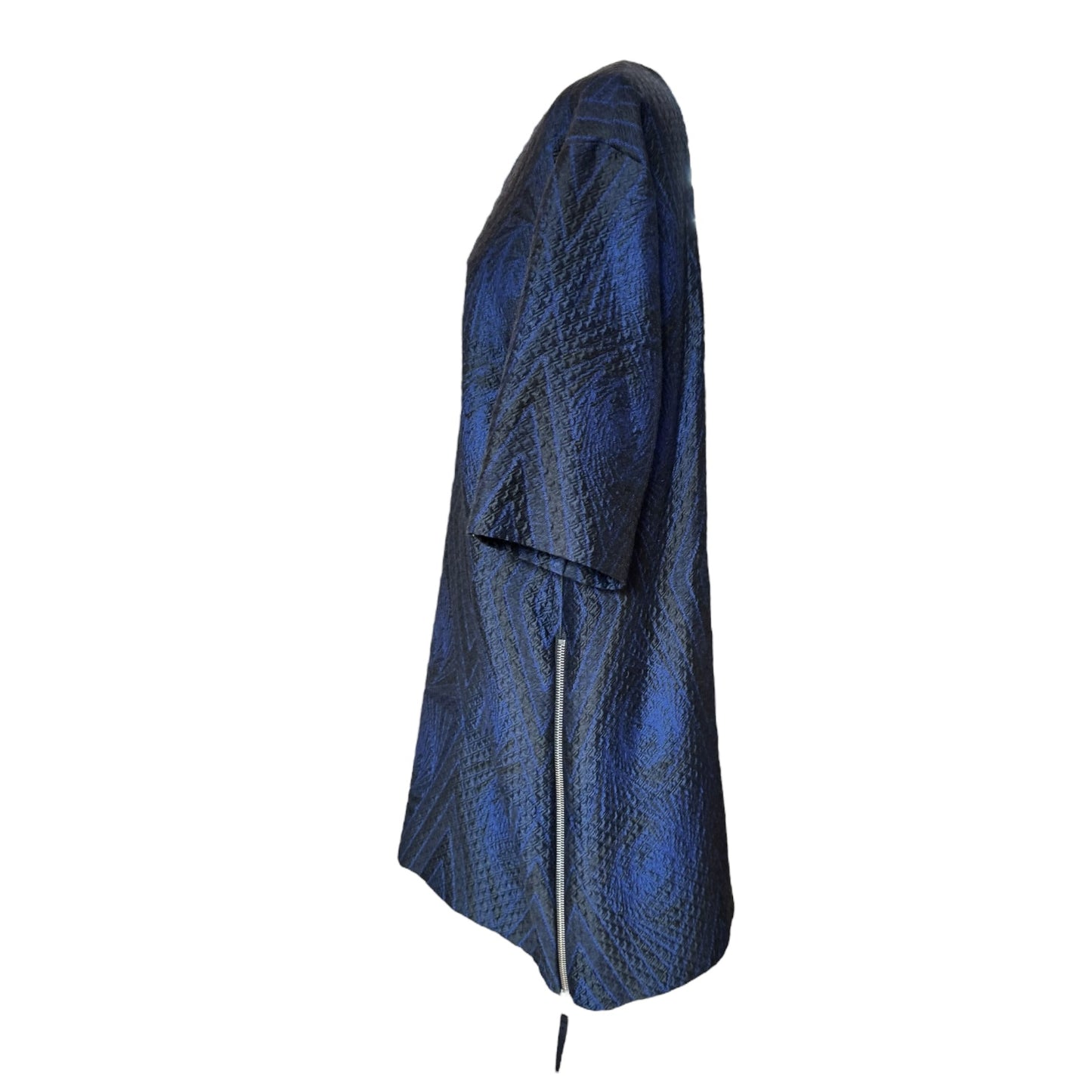 Dries Van Noten Blue and Black Jacquard Dress - 10/12