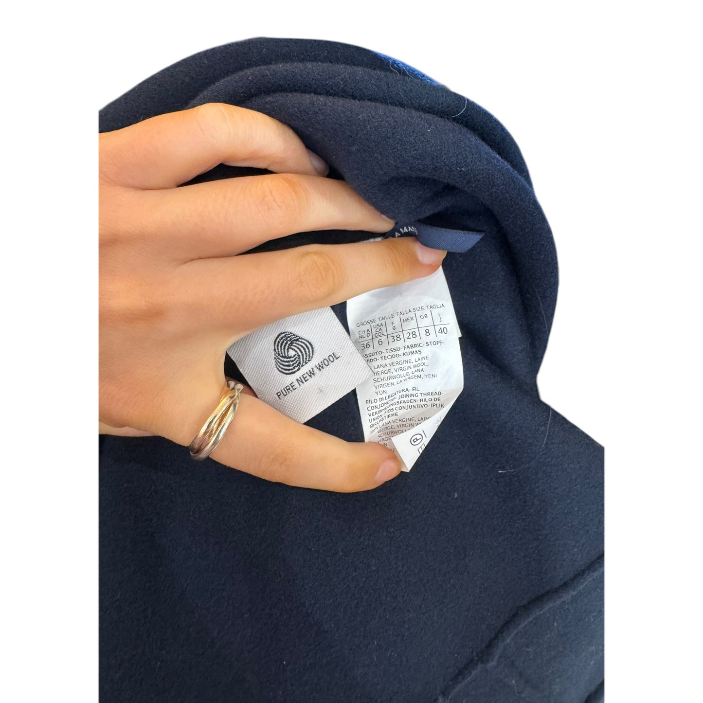Max Mara Navy Virgin Wool Coat - 8/10