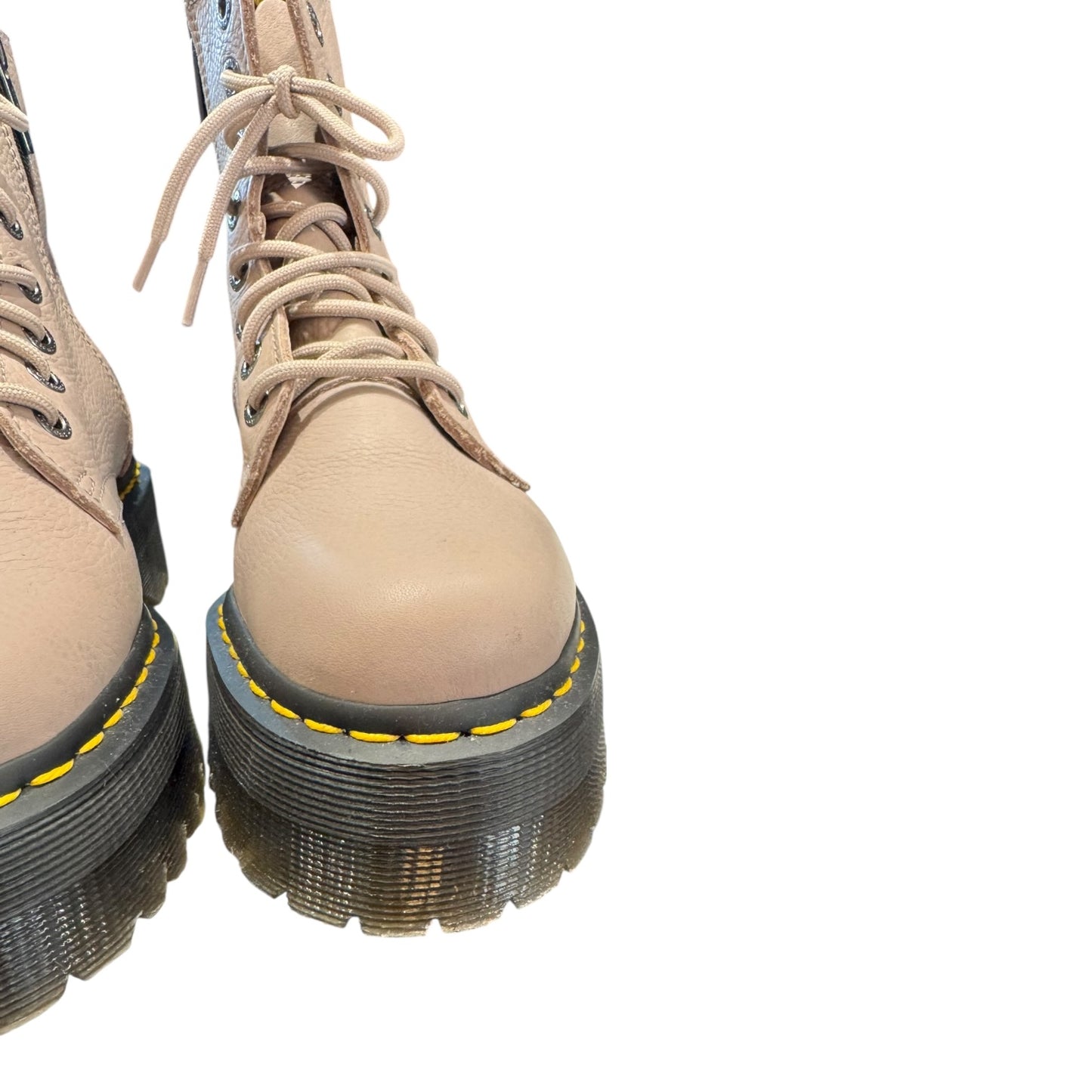 Dr Marten Jadon III Soft Leather Platform Boots in VINTAGE TAUPE - 38 / 5