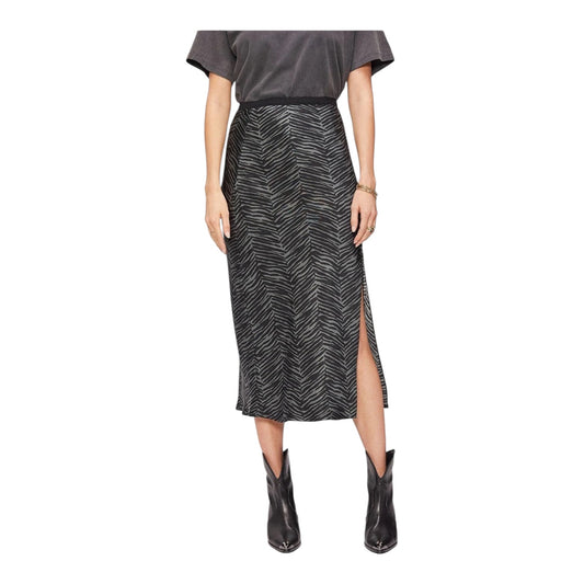 Anine Bing Dolly Silk Skirt in Willow Green Zebra - 12