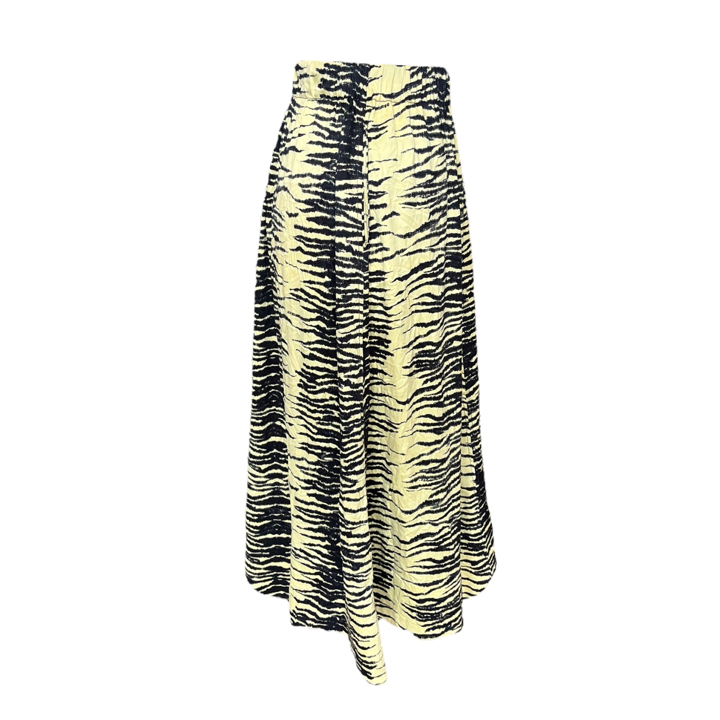 NEW Ganni Yellow and Black Animal Print Midi Skirt