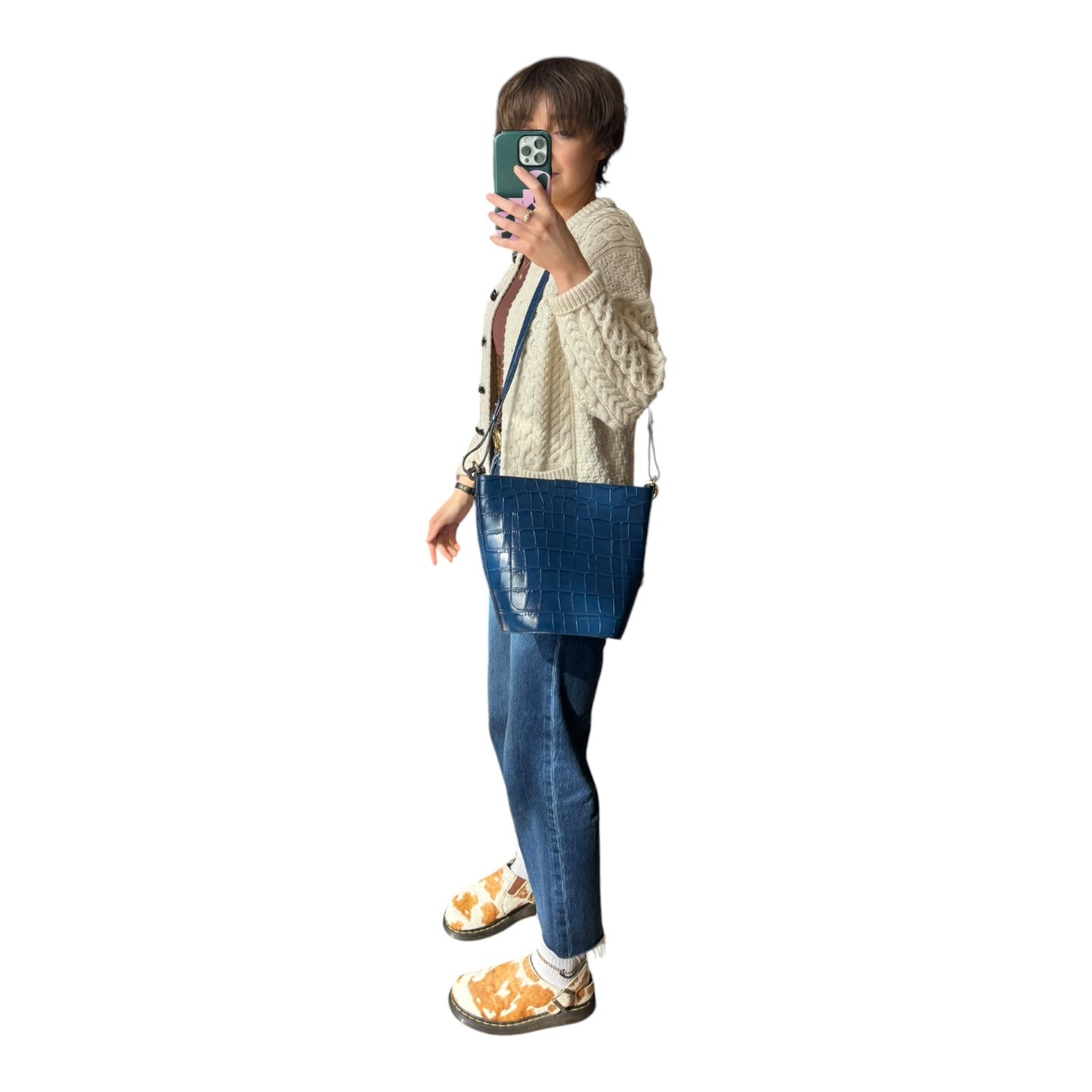 Jigsaw Blue Kenton Leather Bag
