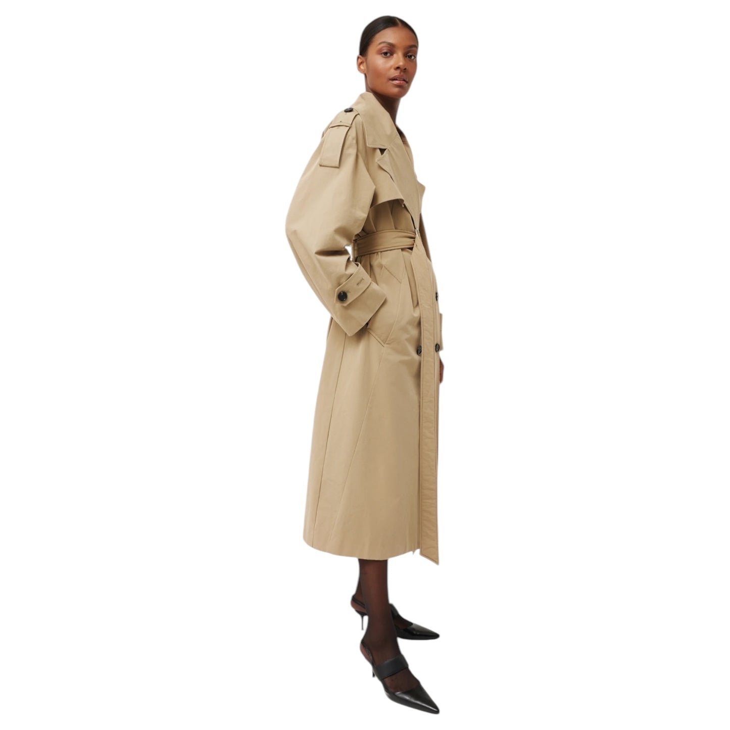 Jigsaw Camel Cotton Trench Coat - 10 - NEW