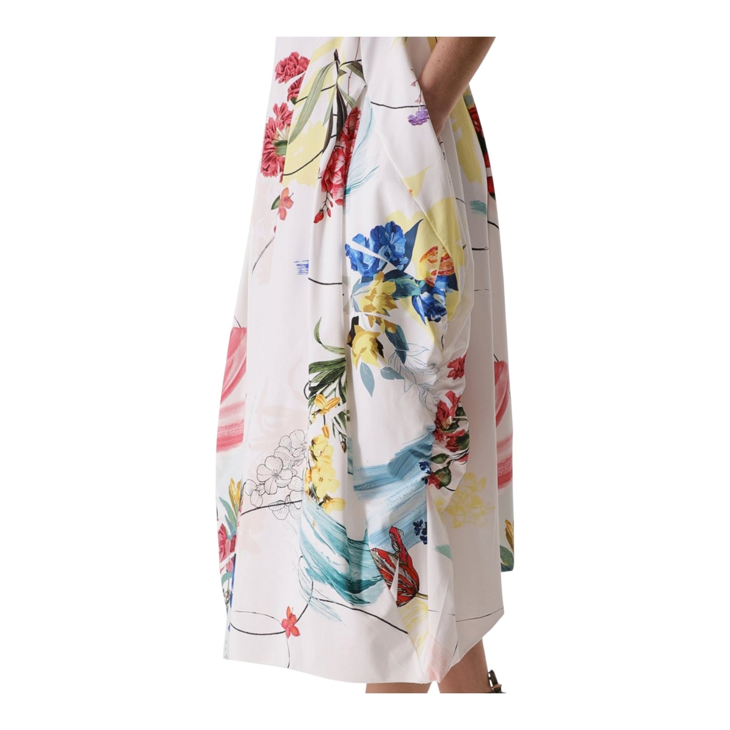 High At Length Floral Sleeveless Midi Dress - 12