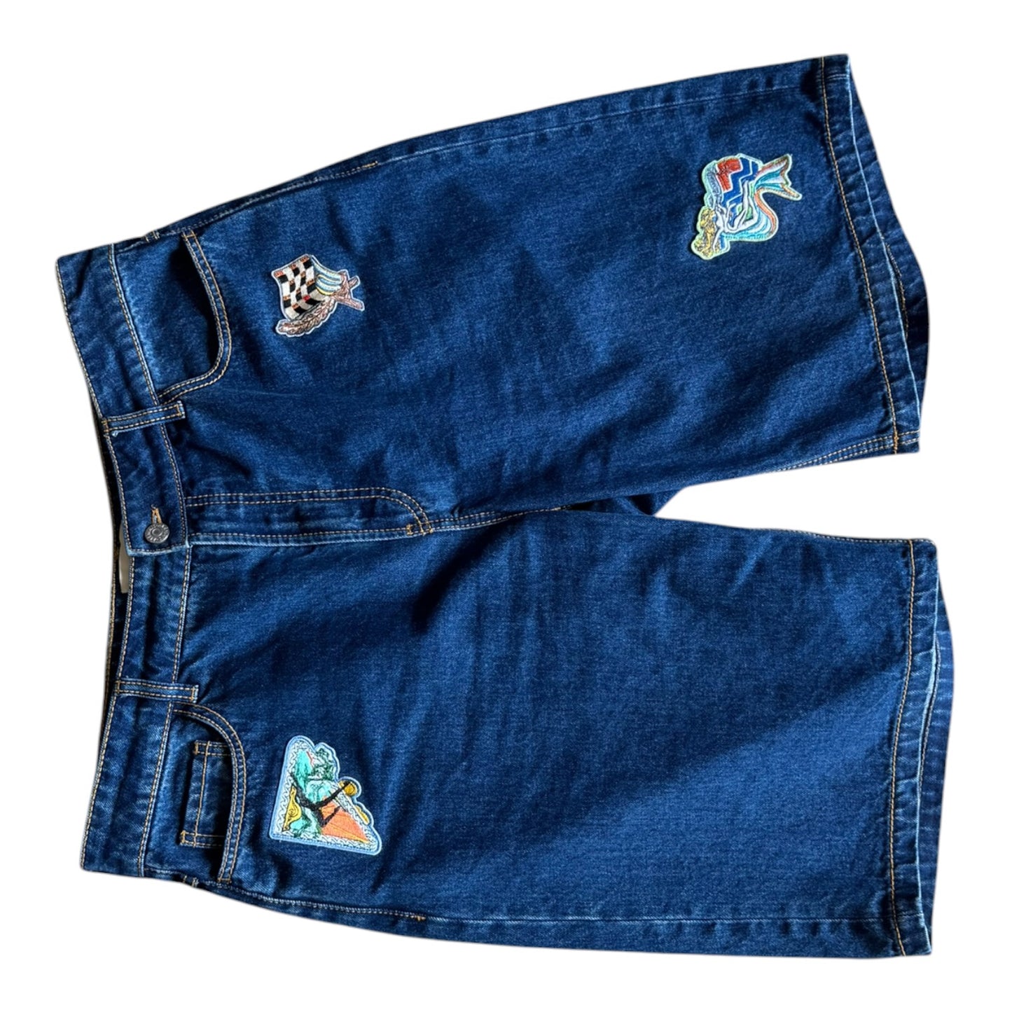 Alémais Speedy Appliquéd Denim Shorts - 14/16