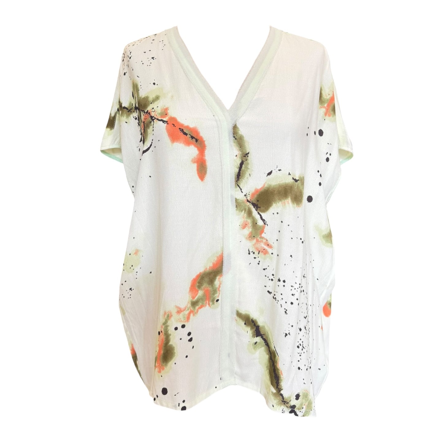 Mos Mosh Light Green V Neck Print Blouse - 10/12