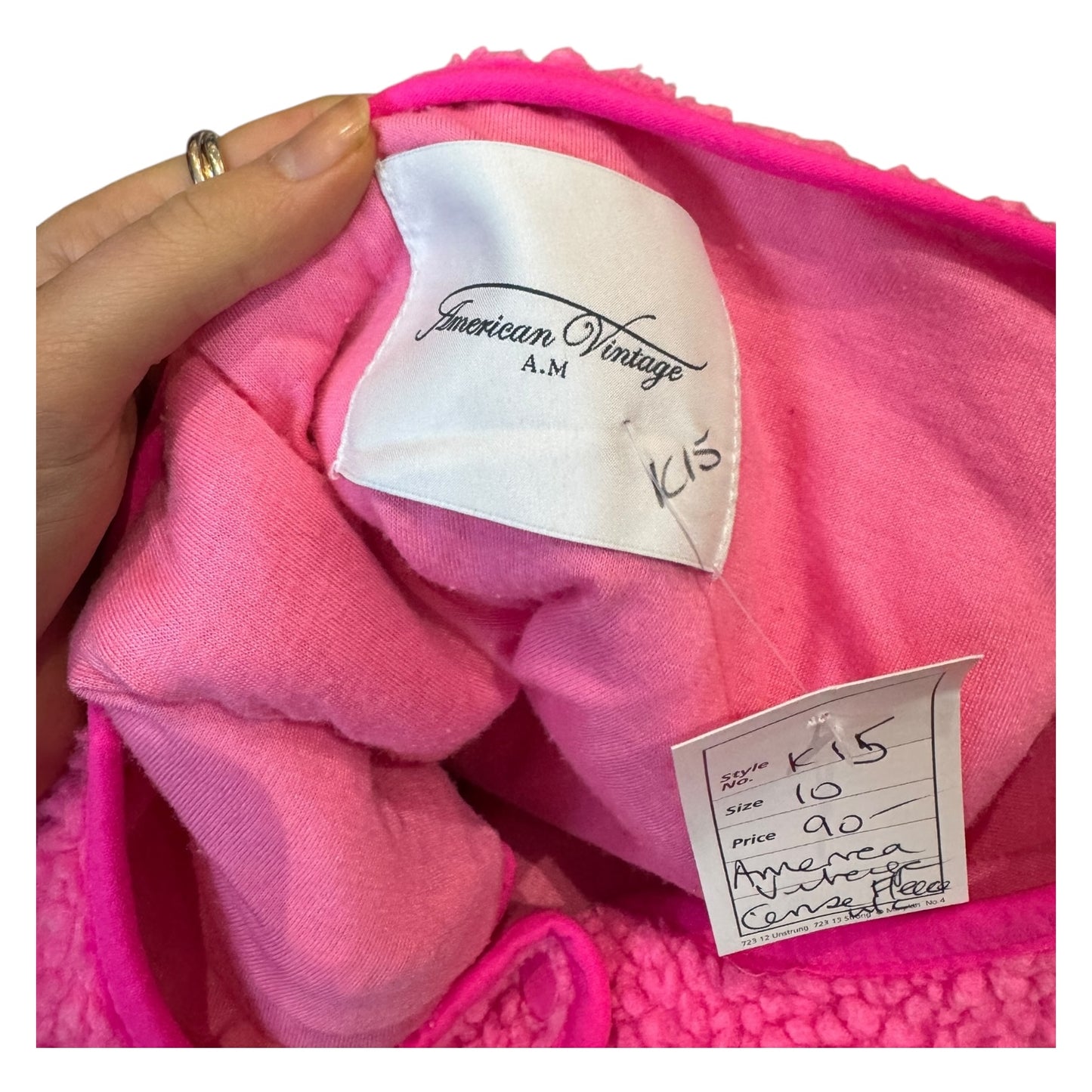 American Vintage Hoktown Fleece Gilet in Acid Pink - 10