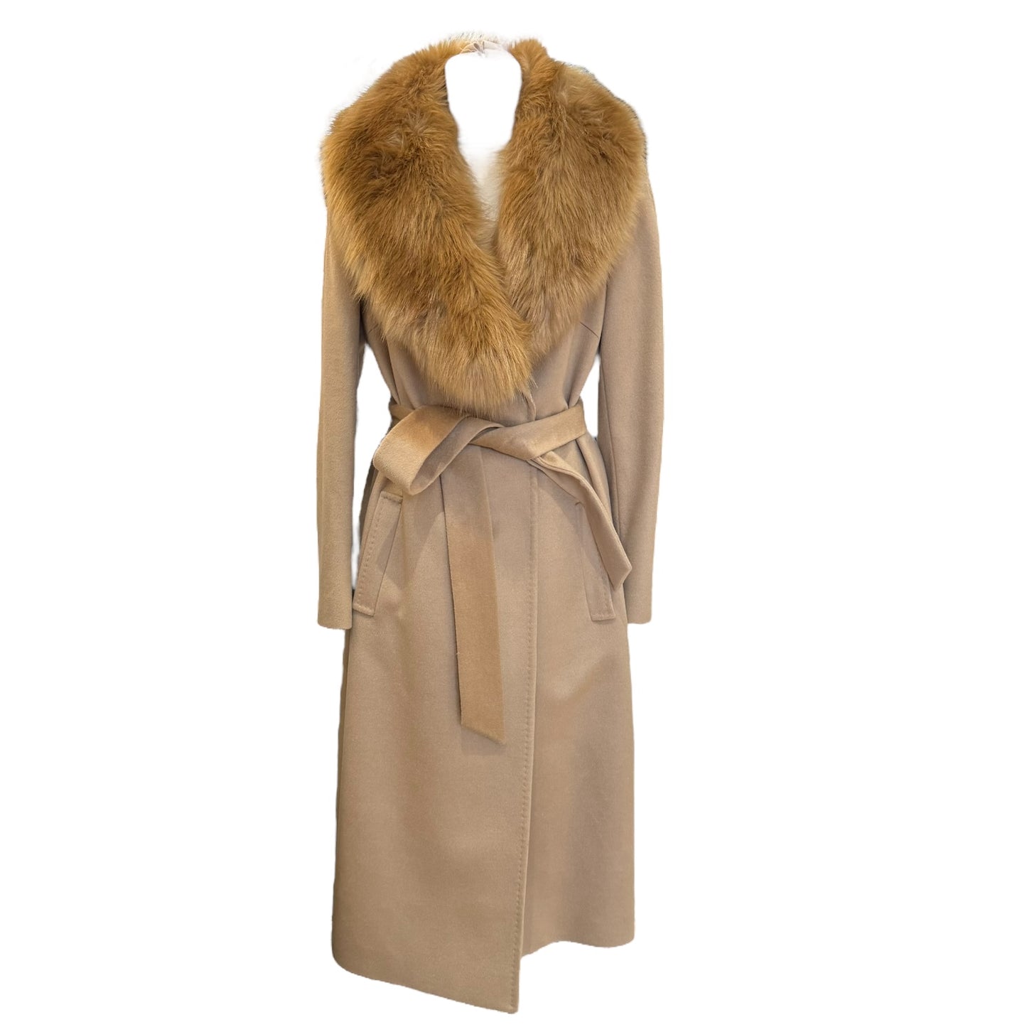 Hobbs Wool and Faux Fur Camel Coat - 10