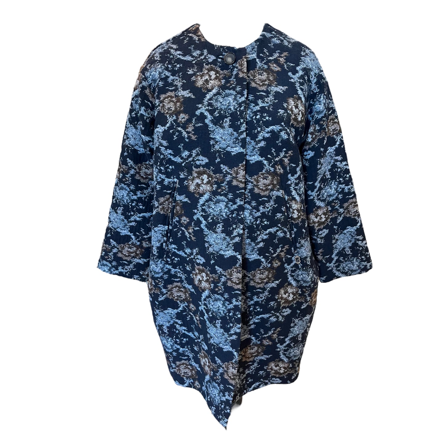 Ottod'Ame Navy and Bronze Floral Coat