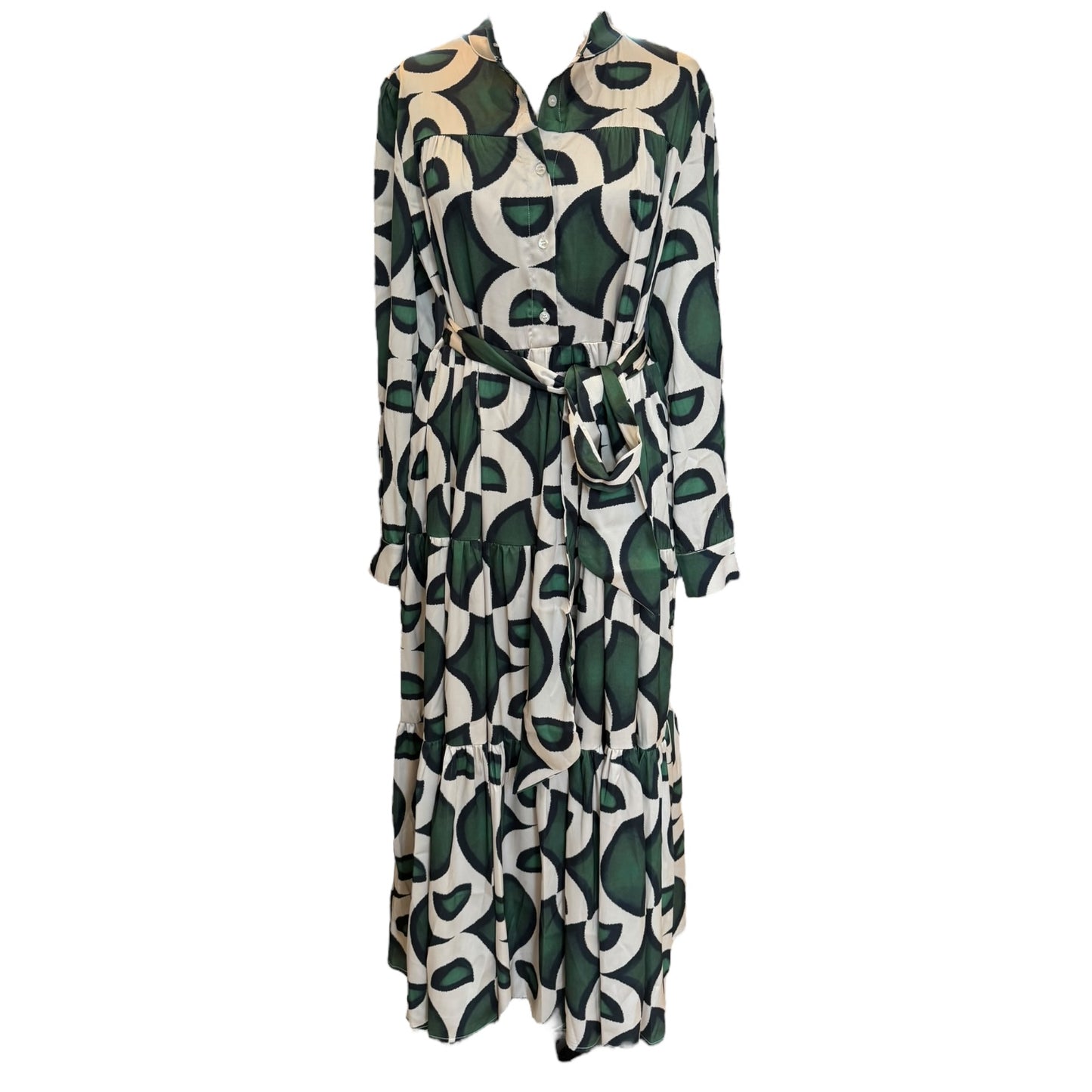 Anonyme Green and Black Gallery Damia Midi Dress -14/16