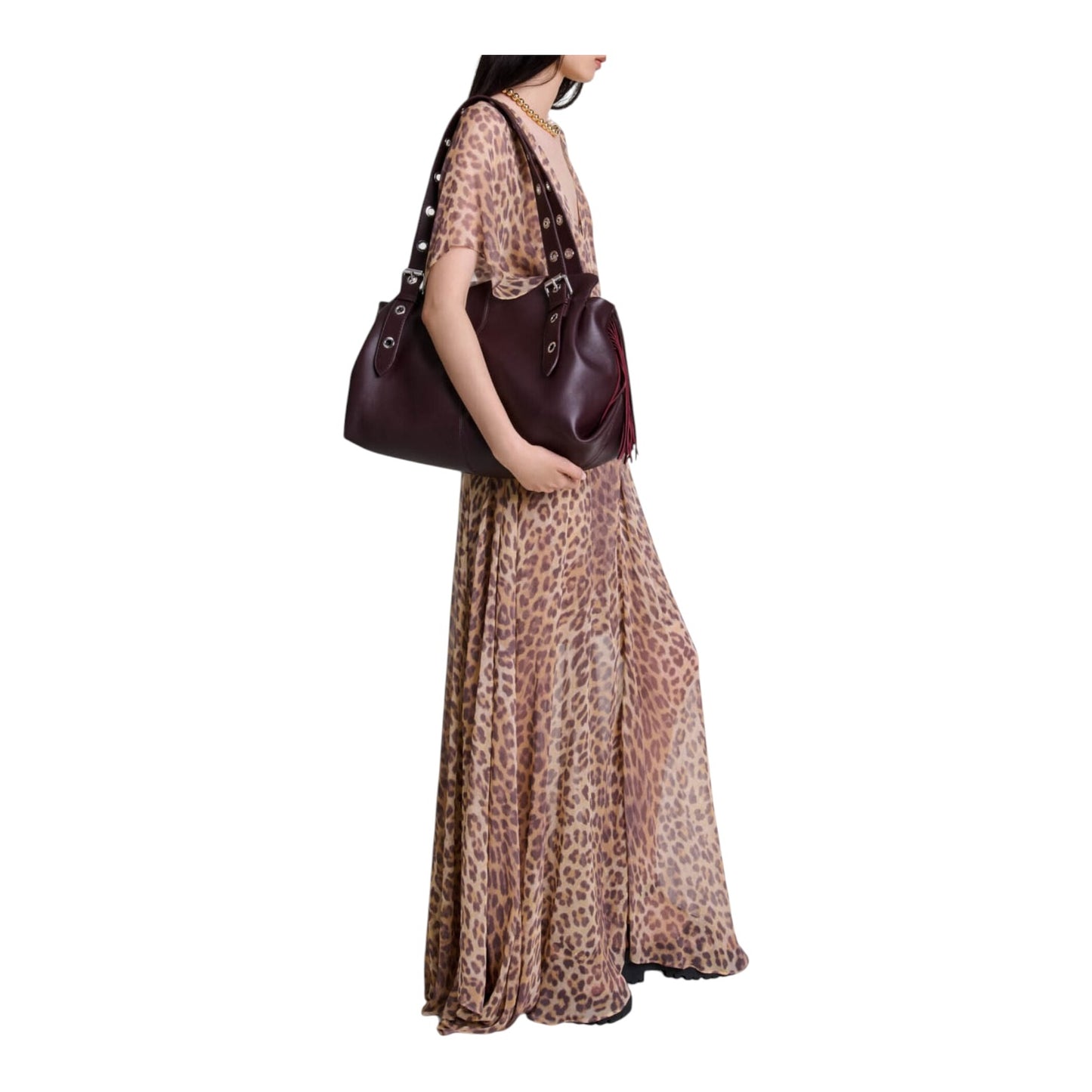 Maje Leopard Print Maxi Dress - 10