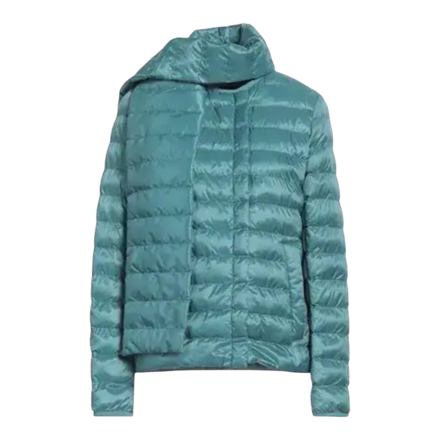 Weekend Max Mara Aqua Puffer Jacket with Scarf - 8/10