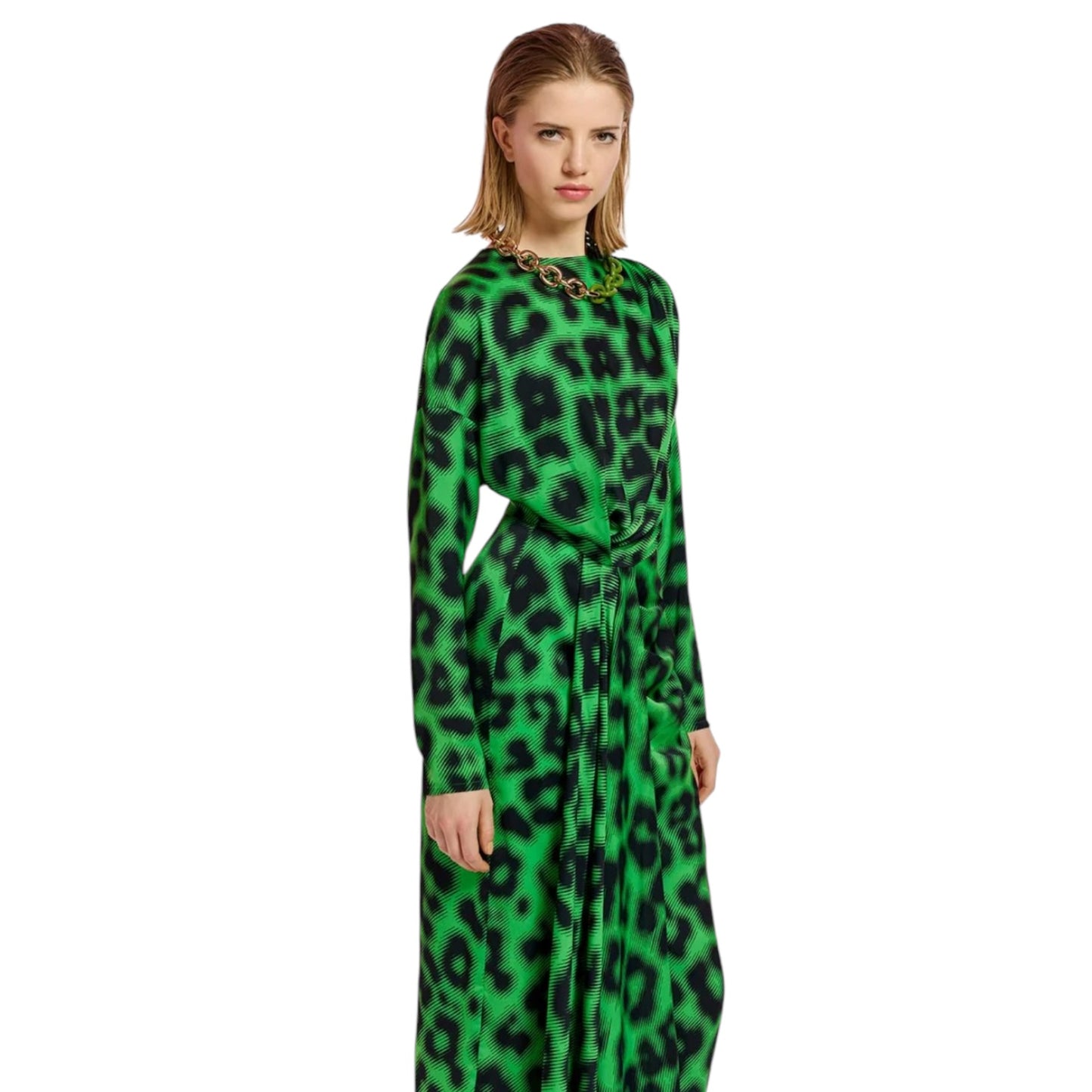 Essentiel Antwerp Green Patterned Dress - 10 - NEW