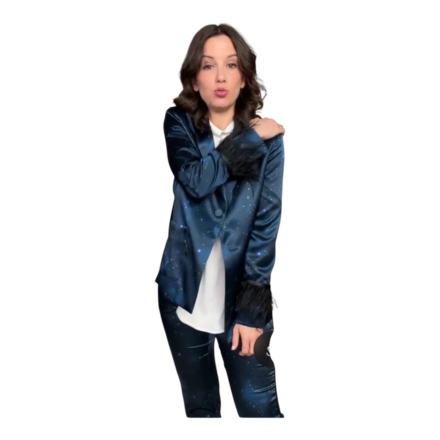 Marc Cain Detachable Feather Constellation Blazer - 12