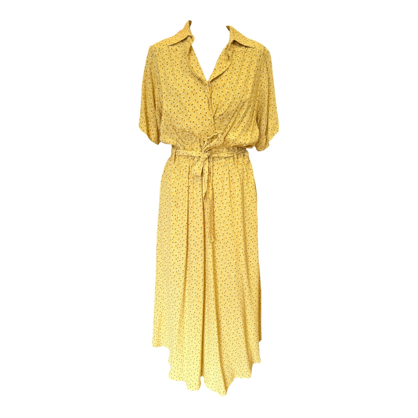 Aura Gold Midi Shirt Dress - 10
