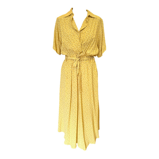 Aura Gold Midi Shirt Dress - 10