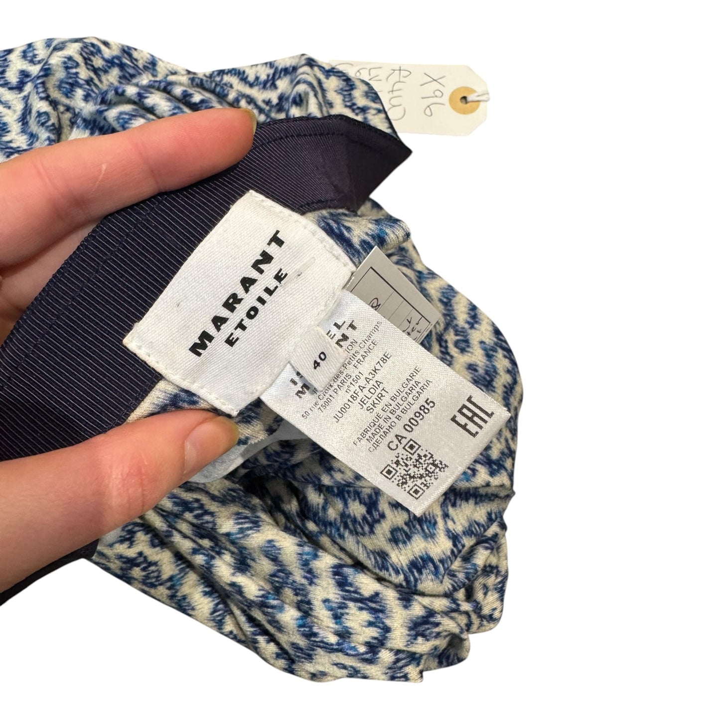 Isabel Marant Jeldia Blue Pattern Skirt - 10
