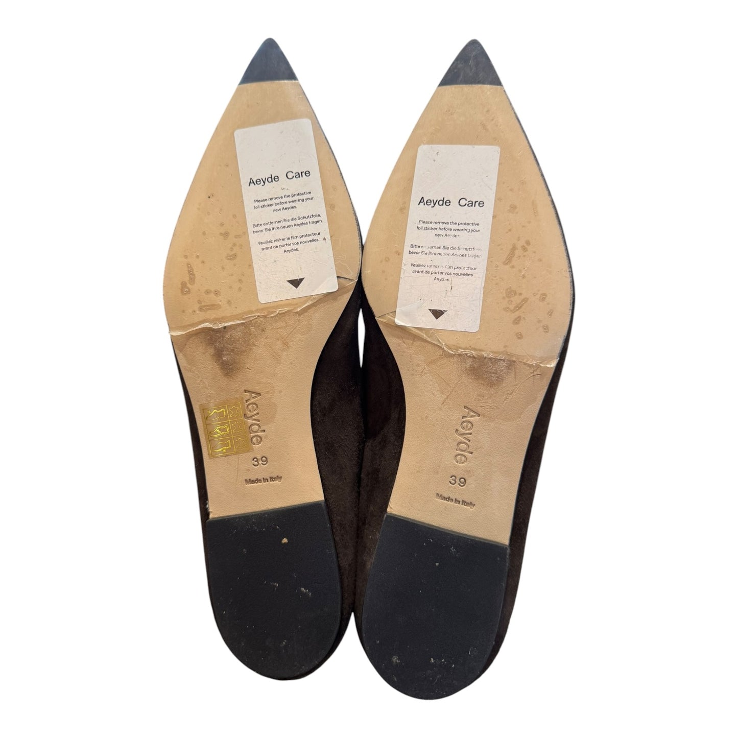 Aeyde Cassy Brown Suede Ballet Flats - 39/6 - NEW