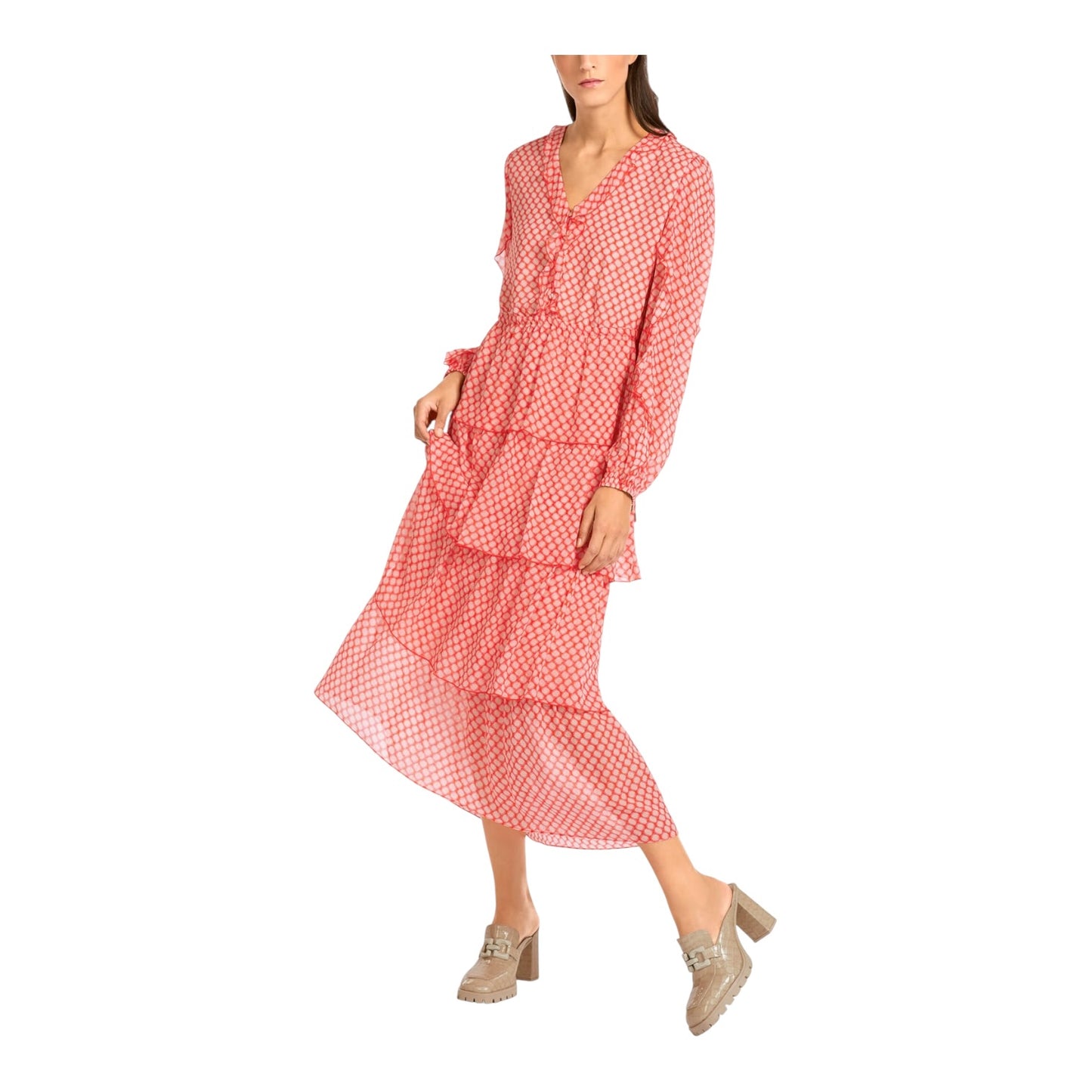 Marc Cain Orange Layered Dress - 14/16