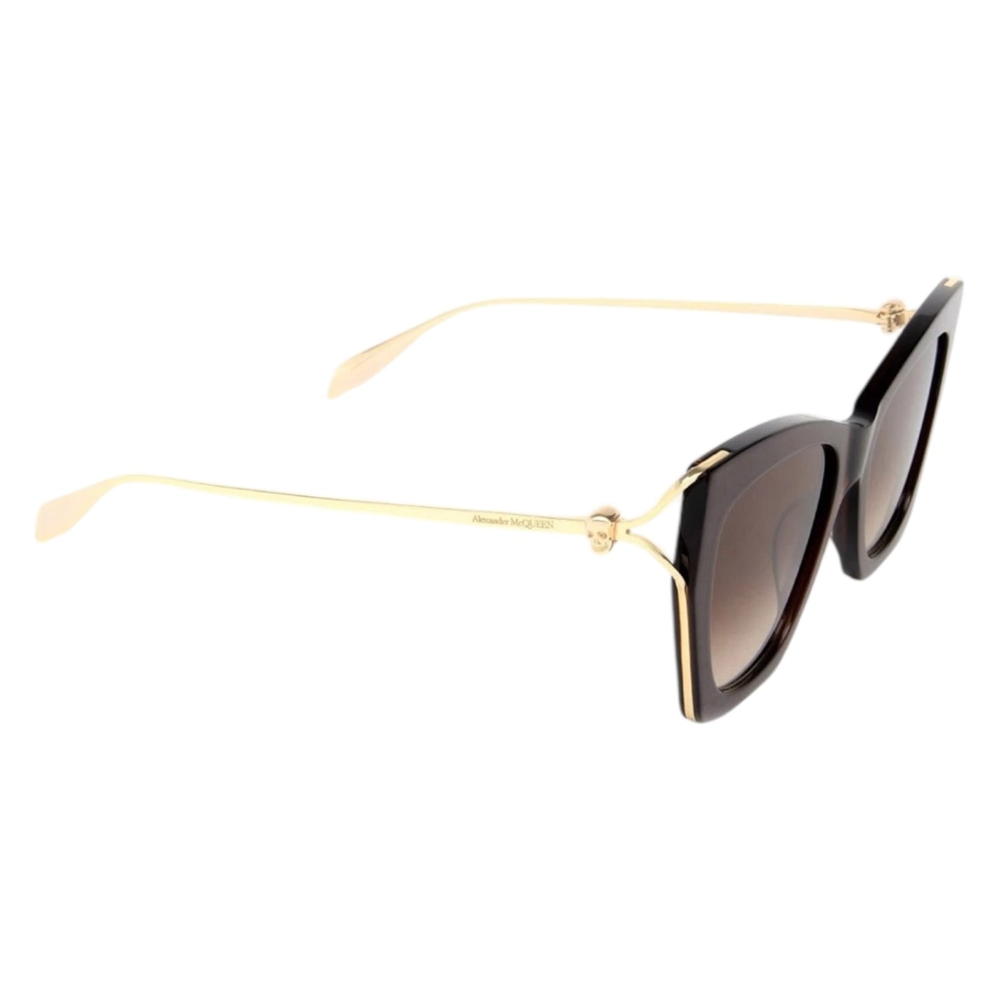 Alexander McQueen Brown and Gold Sunglasses - XL