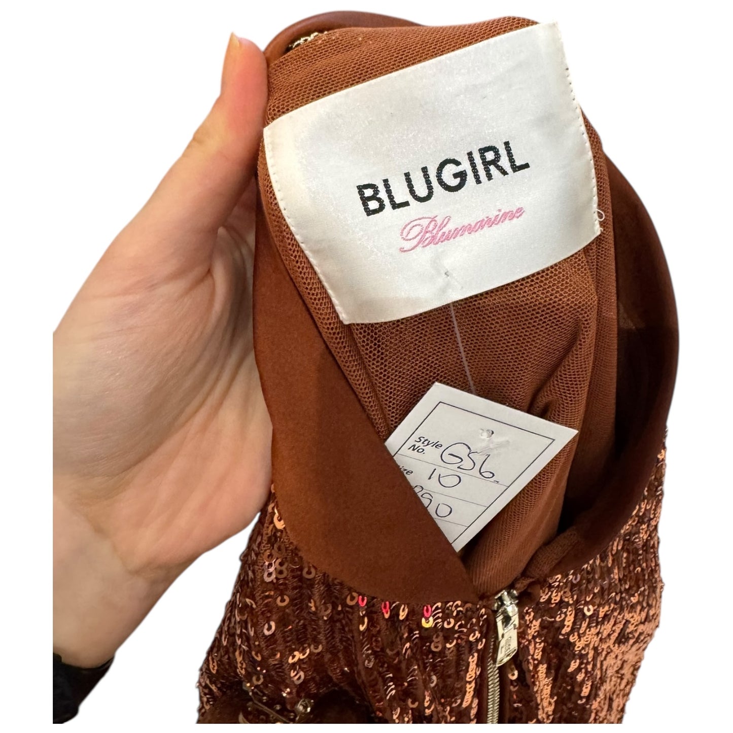 Blugirl Bronze Sequin Bomber Jacket with Rosette - 10