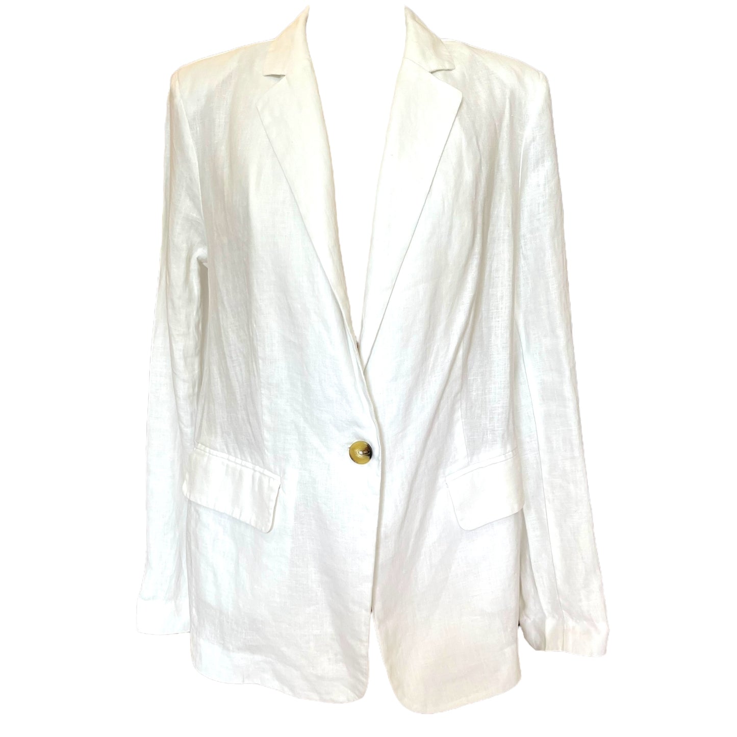 Oui White Linen Blazer - 12